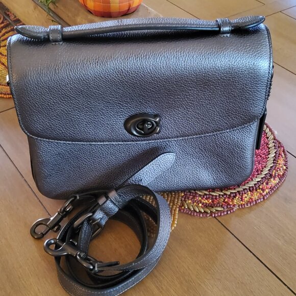 Like New Metallic Graphite Coach Cassie 80332 with Tags - Picture 1 of 10